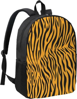 17 Inch Oxford Fabric Backpack with Multiple Pockets, Compatible with Animal Print Tiger Stripe Spacious for Daily Business Outdoor Activities