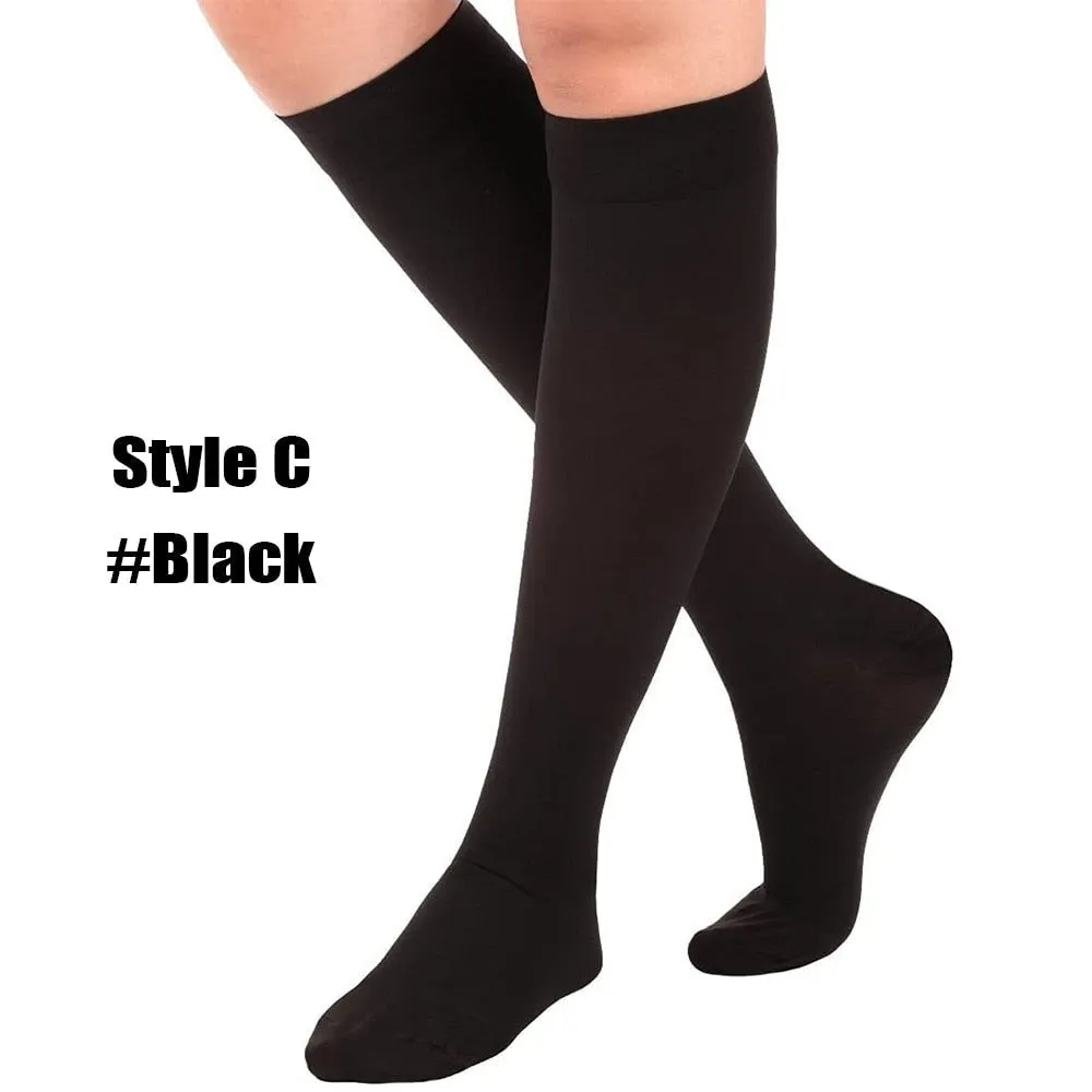 2 Pcs Calf Compression Knee High Open Toe Stockings for Pregnancy, Varicose Veins