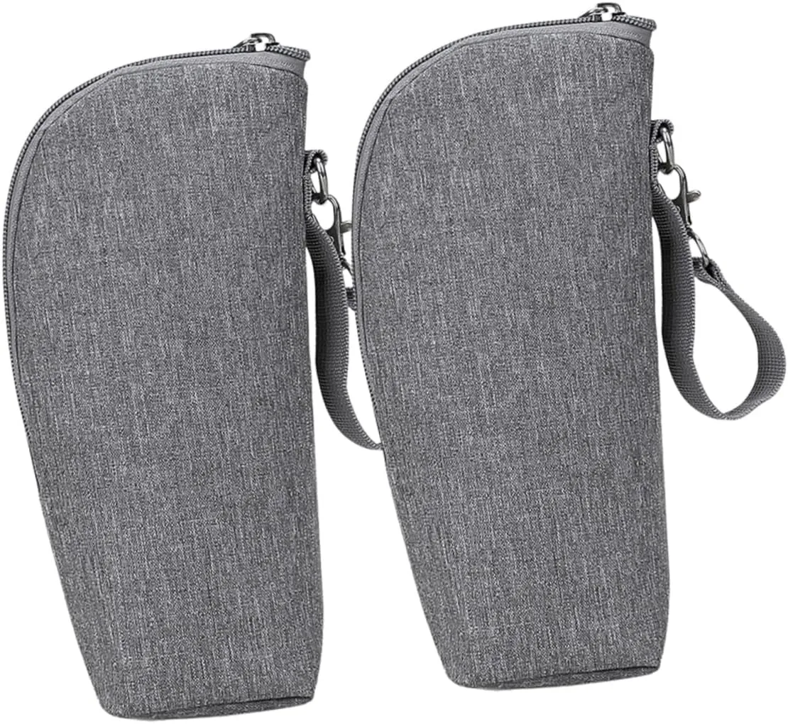 2pcs Insulated Milk Bottle Bags Thermal Pouch for Feeding Bottles Zipper Stylish Design for Go Use