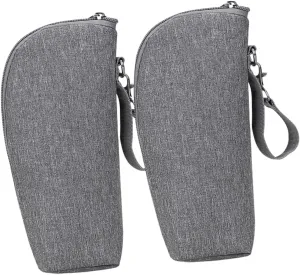 2pcs Insulated Milk Bottle Bags Thermal Pouch for Feeding Bottles Zipper Stylish Design for Go Use