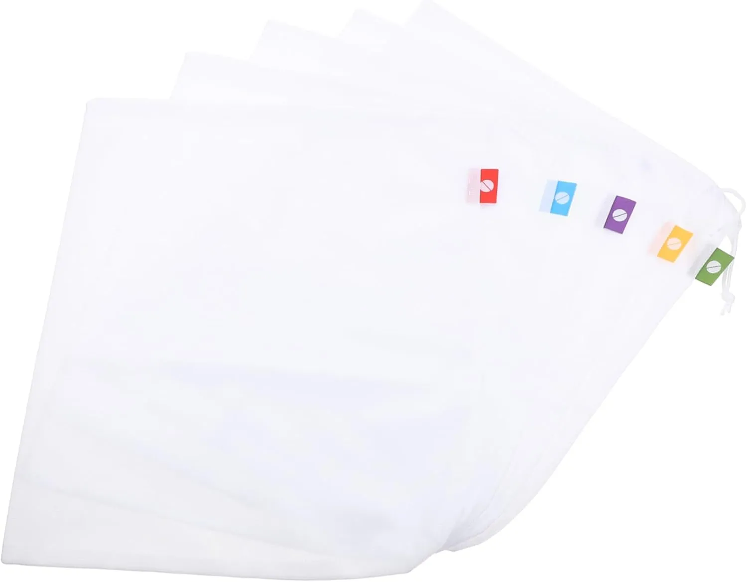 5pcs Reusable Mesh Produce Bags with Drawstring Grocery Bags for Vegetables Fruits Breathable and Easy to Clean for Shopping Storage