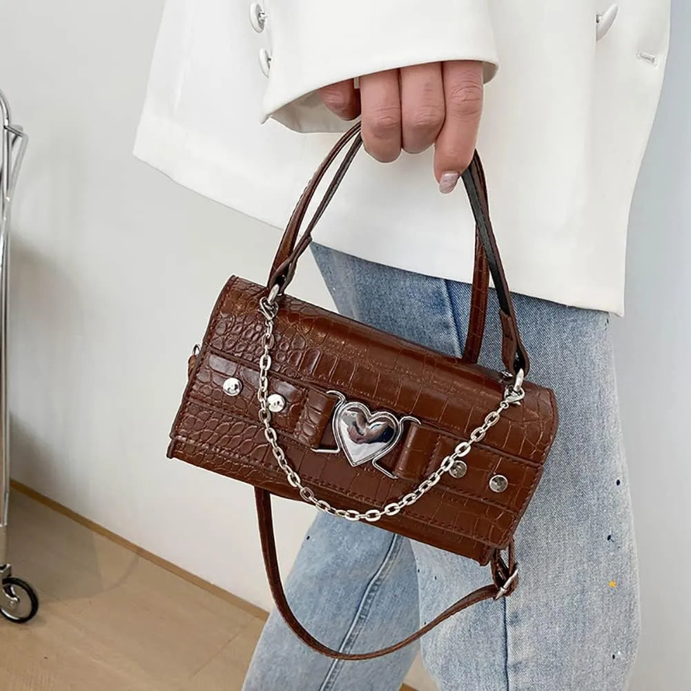 90s Trendy Purse Y2K Aesthetic Small Clutch Cute Hobo Mini Handbag with Crossbody Strap Gothic Punk Alt Egirl Grunge Bag