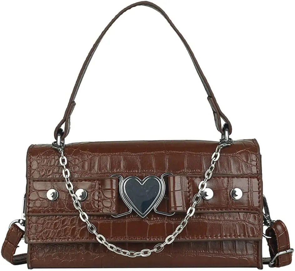 90s Trendy Purse Y2K Aesthetic Small Clutch Cute Hobo Mini Handbag with Crossbody Strap Gothic Punk Alt Egirl Grunge Bag
