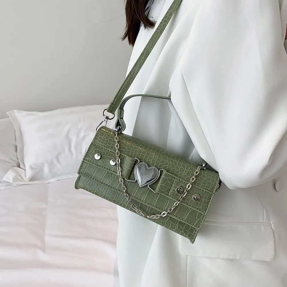 90s Trendy Purse Y2K Aesthetic Small Clutch Cute Hobo Mini Handbag with Crossbody Strap Gothic Punk Alt Egirl Grunge Bag