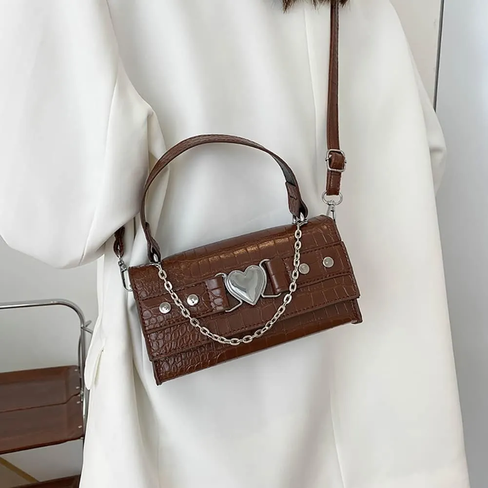 90s Trendy Purse Y2K Aesthetic Small Clutch Cute Hobo Mini Handbag with Crossbody Strap Gothic Punk Alt Egirl Grunge Bag