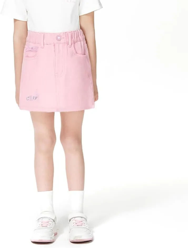 ABALACOCO 2Pack Girls Jeans Skirt Mini Denim Skirt Skorts Set Kids Toddler,Stretchy Waist Soft Cotton No Rough Skort 3-14T