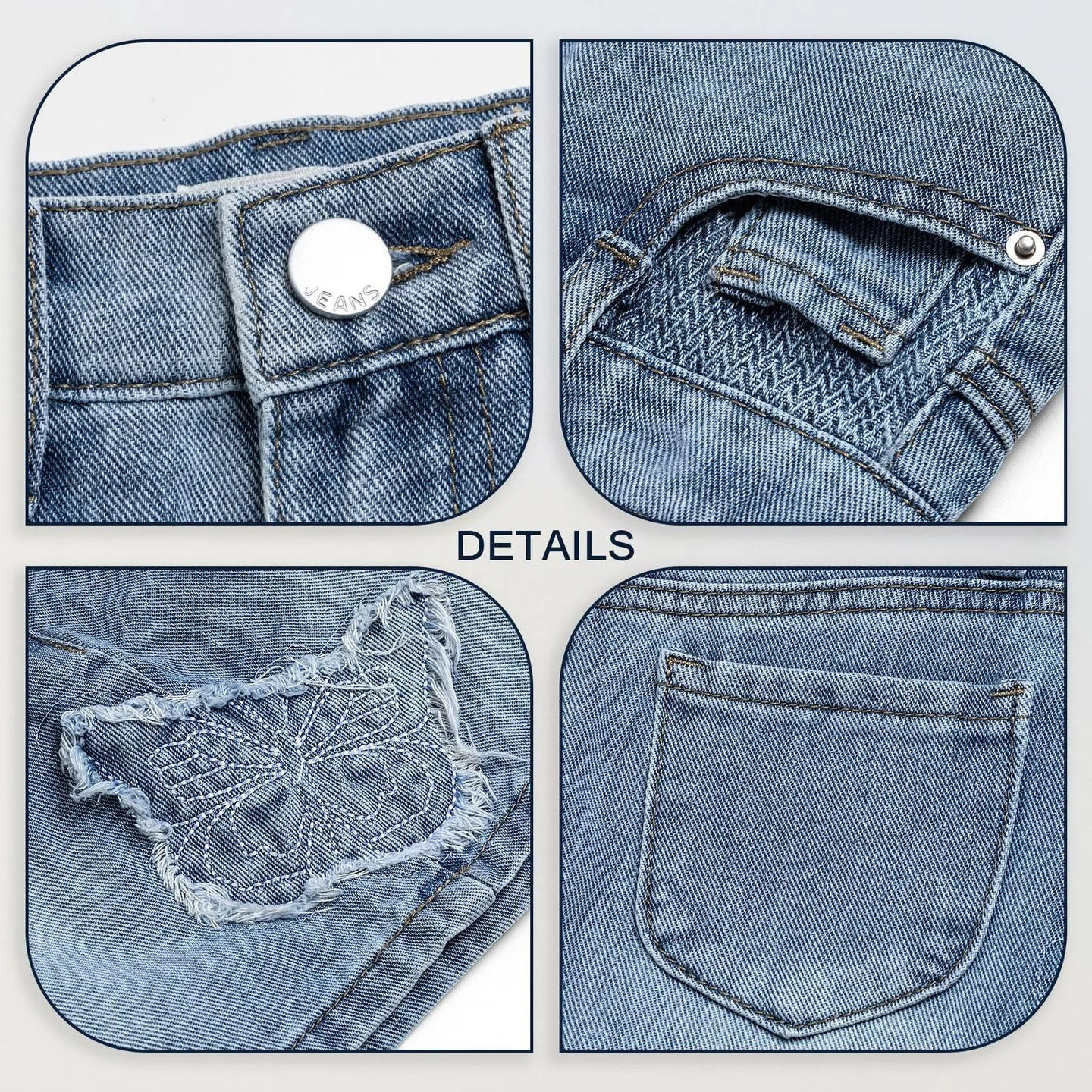 ABALACOCO 2Pack Girls Jeans Skirt Mini Denim Skirt Skorts Set Kids Toddler,Stretchy Waist Soft Cotton No Rough Skort 3-14T