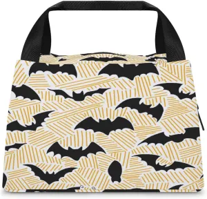 Adult Insulated Bags, Black Bats Printed Cooler Bags, Insulated Tote Bags, Grocery Tote Bags