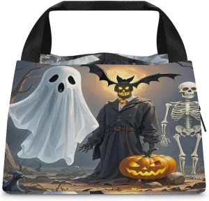 Adult Insulated Bags, Funny Death Ghost Printed Cooler Bags, Insulated Tote Bags, Grocery Tote Bags
