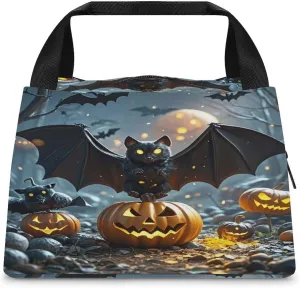 Adult Insulated Bags, Halloween Bat Printed Cooler Bags, Insulated Tote Bags, Grocery Tote Bags