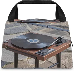Adult Insulated Bags, Record Player Printed Cooler Bags, Insulated Tote Bags, Grocery Tote Bags