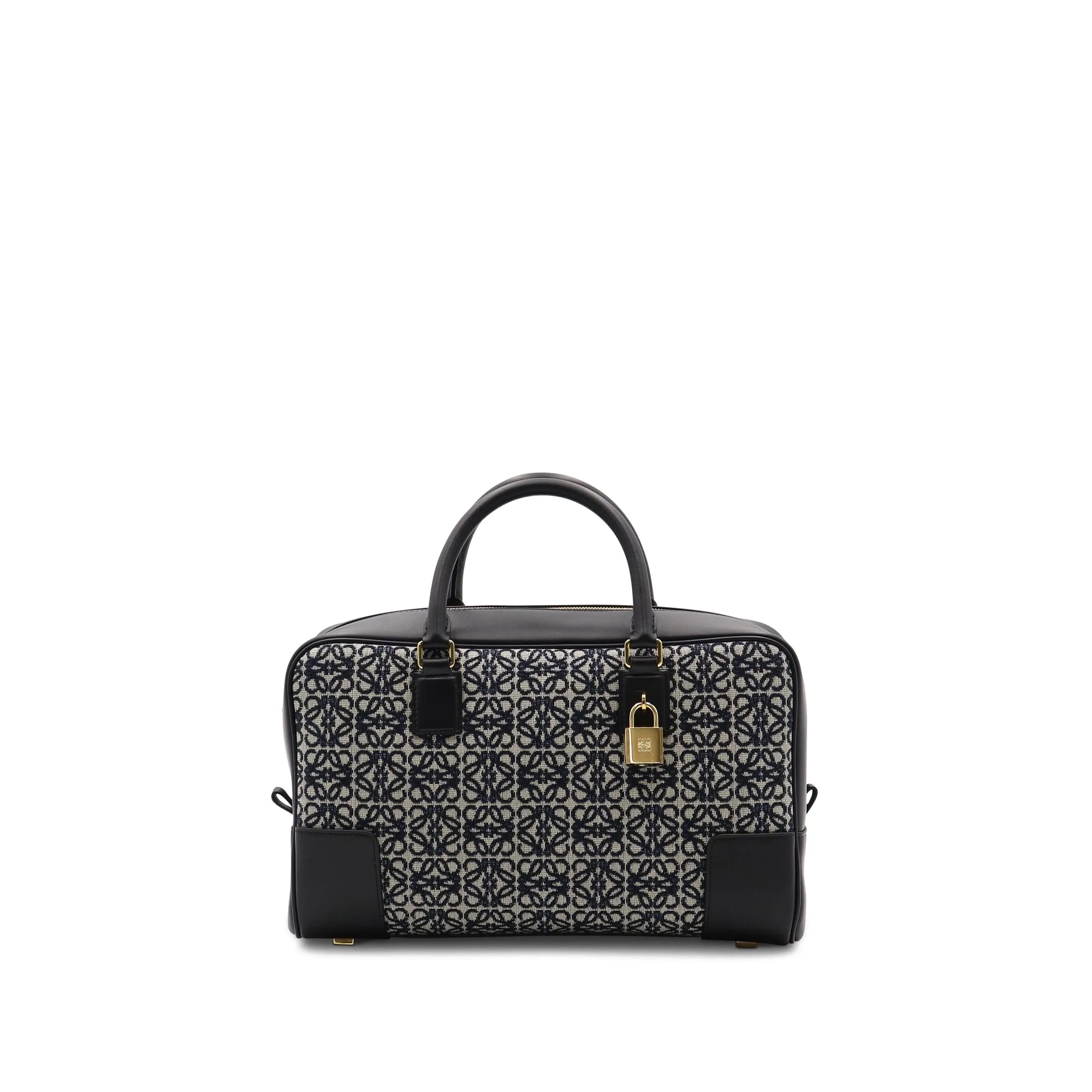 Amazona 28 Bag in Anagram Jacquard and Calfskin in Navy