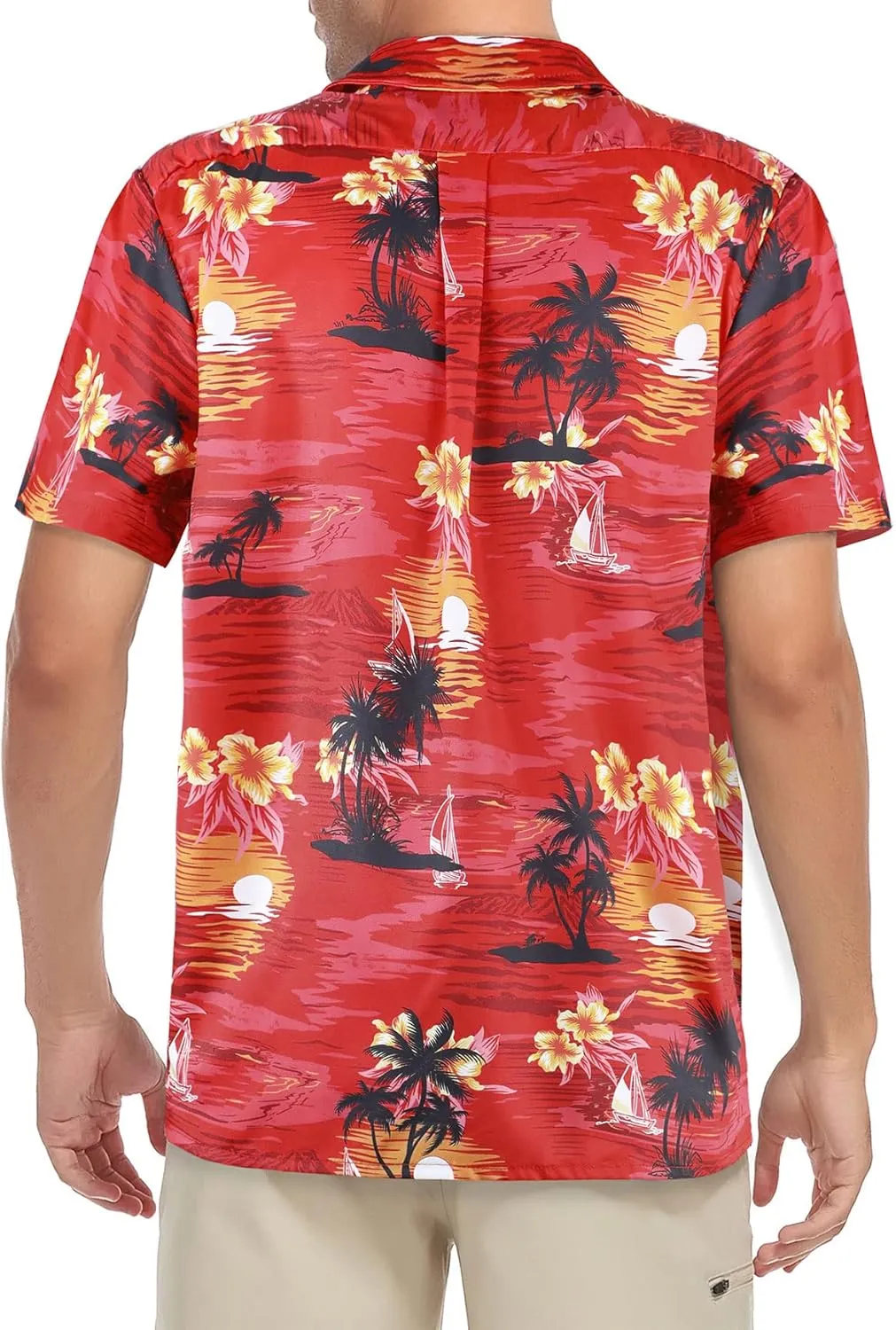 American Trends Hawaiian Shirt for Men Short Sleeve Tropical Beach Shirts Mens Casual Button Down Summer Vacation Wear