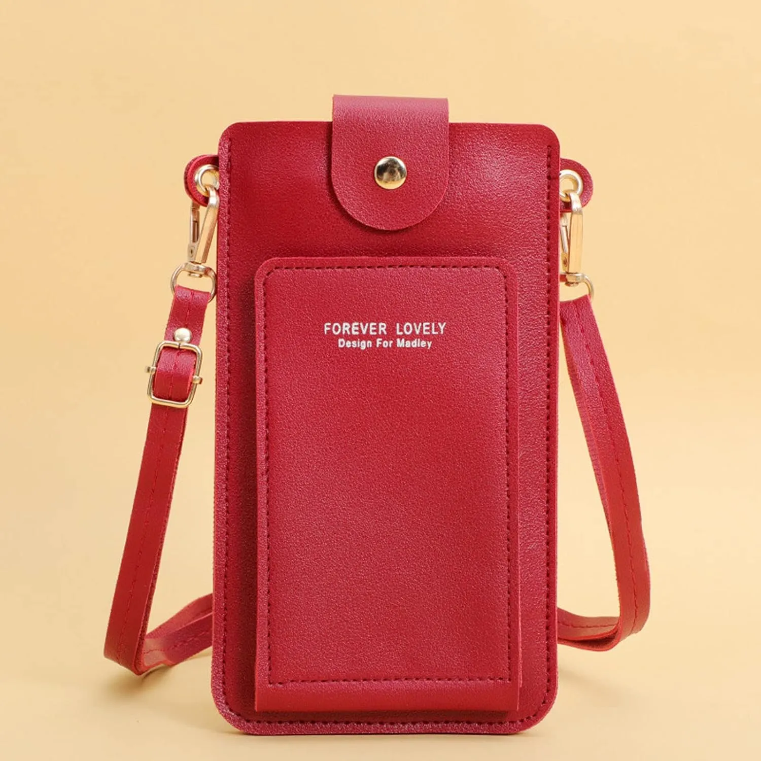 Bags for Women Women Artificial Leather Solid Color Hasp Transparent Operation Ccreen Phone Bag Shoulder Bag