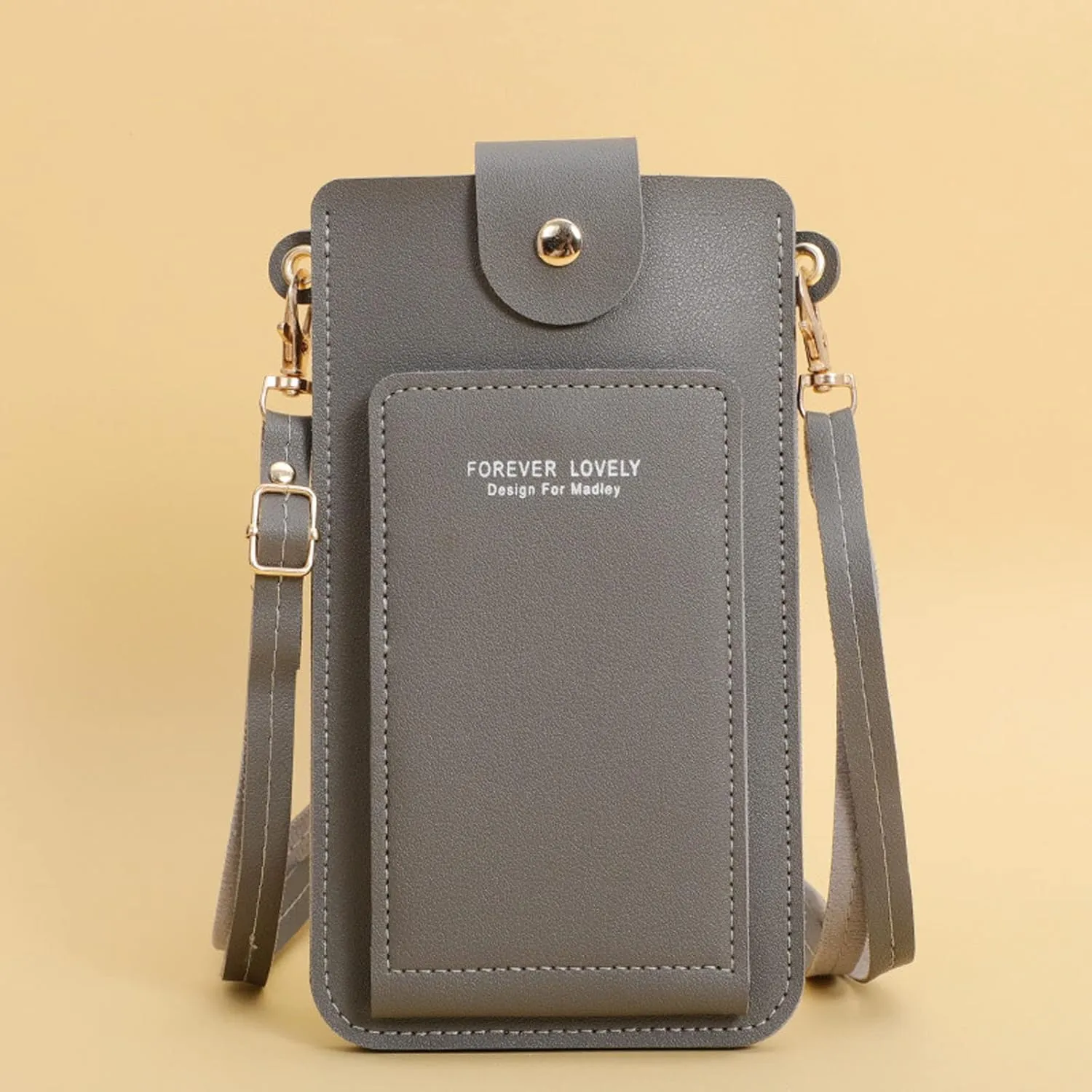 Bags for Women Women Artificial Leather Solid Color Hasp Transparent Operation Ccreen Phone Bag Shoulder Bag