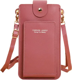Bags for Women Women Artificial Leather Solid Color Hasp Transparent Operation Ccreen Phone Bag Shoulder Bag
