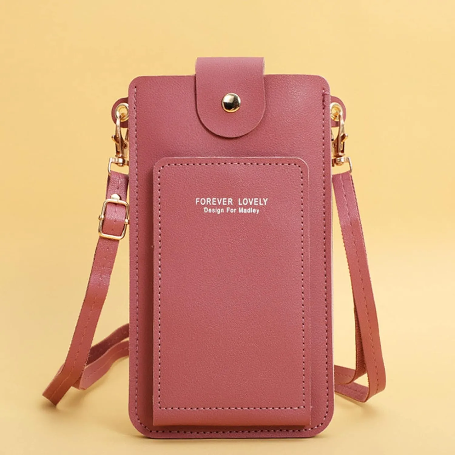 Bags for Women Women Artificial Leather Solid Color Hasp Transparent Operation Ccreen Phone Bag Shoulder Bag