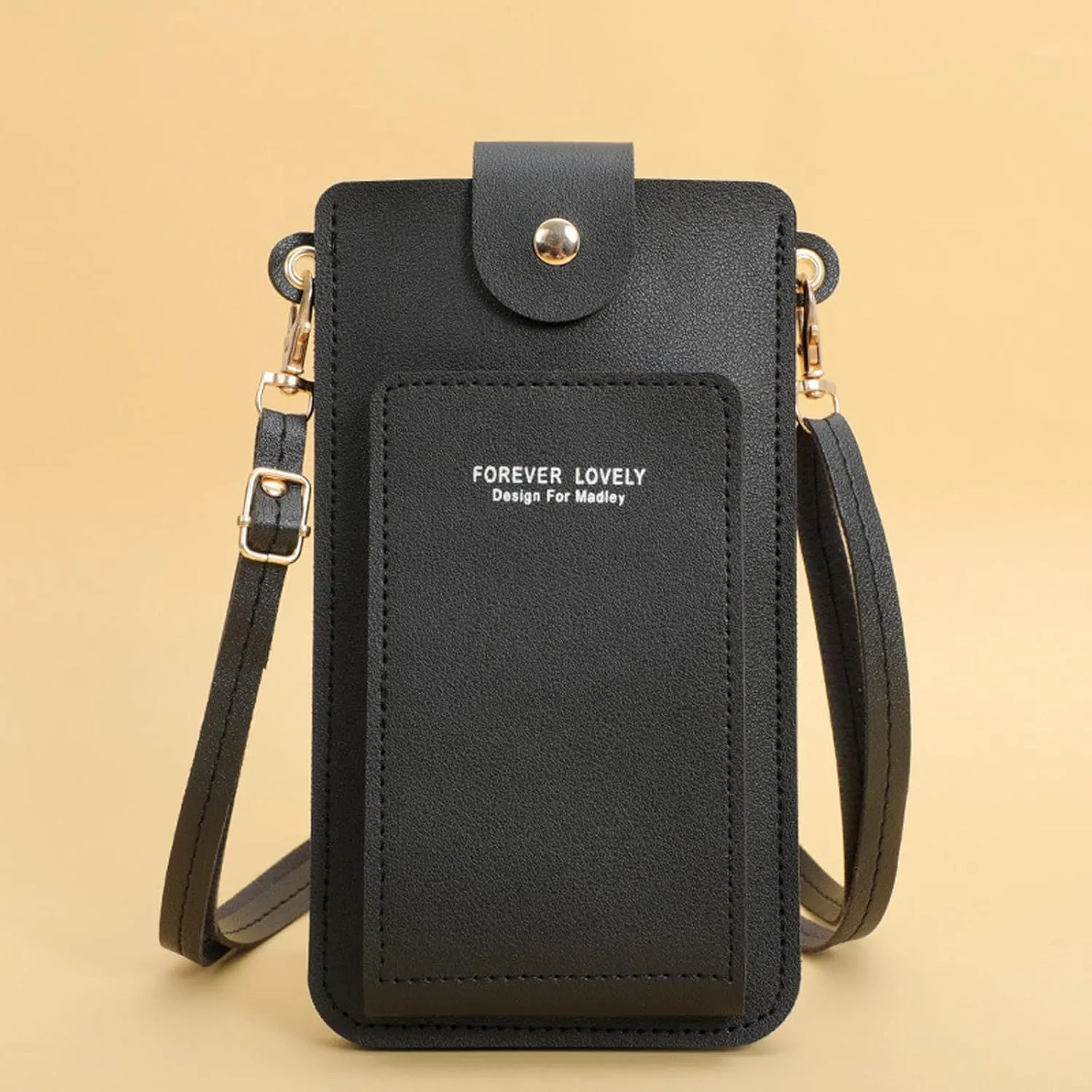 Bags for Women Women Artificial Leather Solid Color Hasp Transparent Operation Ccreen Phone Bag Shoulder Bag