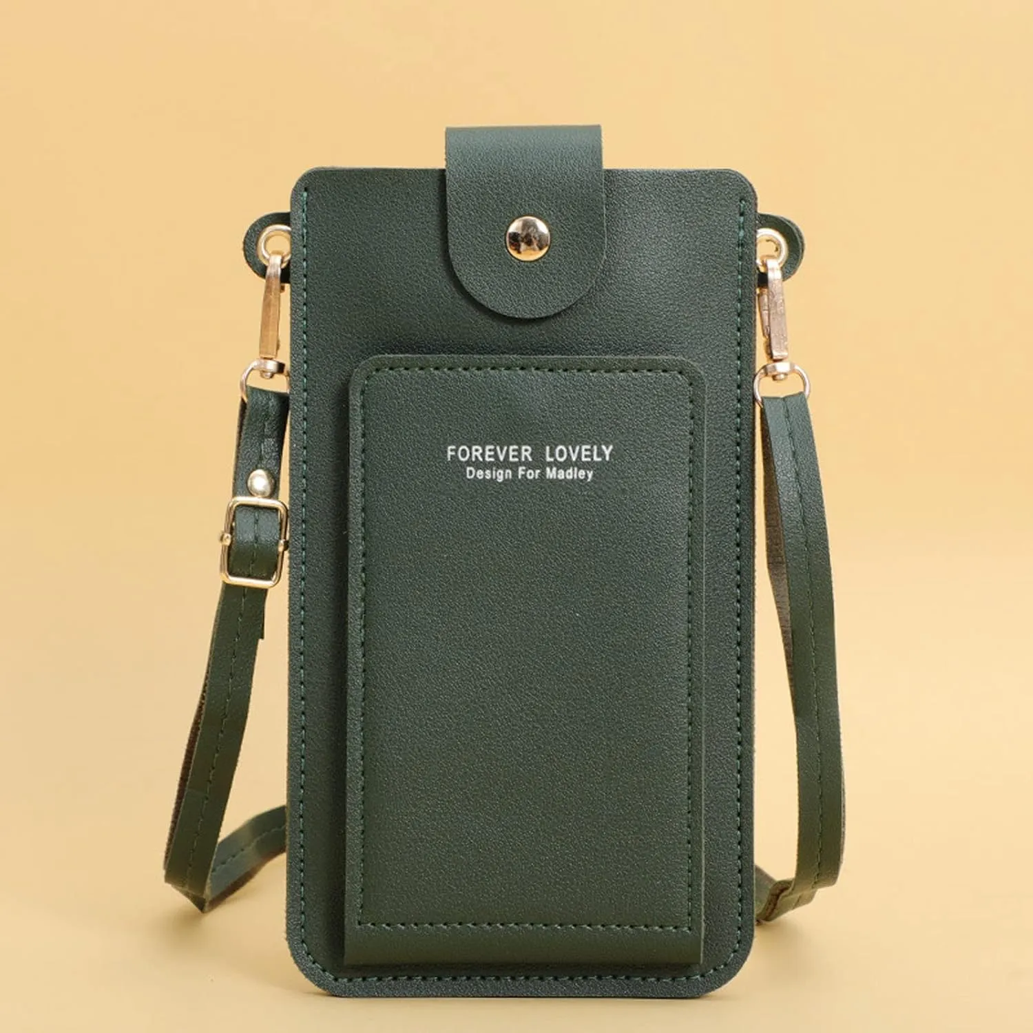 Bags for Women Women Artificial Leather Solid Color Hasp Transparent Operation Ccreen Phone Bag Shoulder Bag