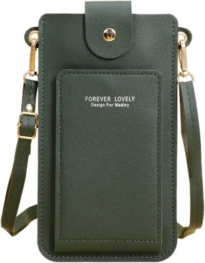 Bags for Women Women Artificial Leather Solid Color Hasp Transparent Operation Ccreen Phone Bag Shoulder Bag