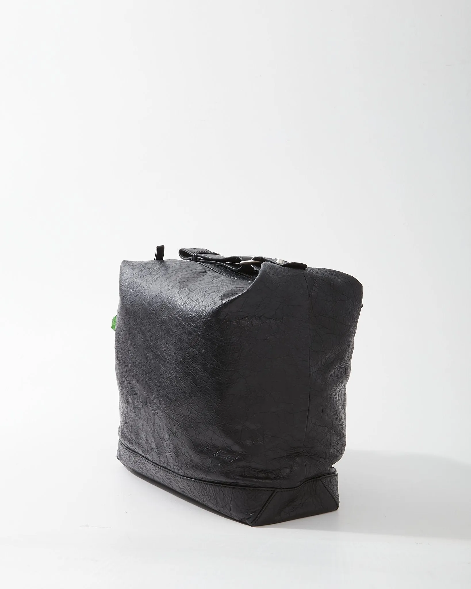 Balenciaga Black Leather Motocross Classic Day Large Hobo Bag