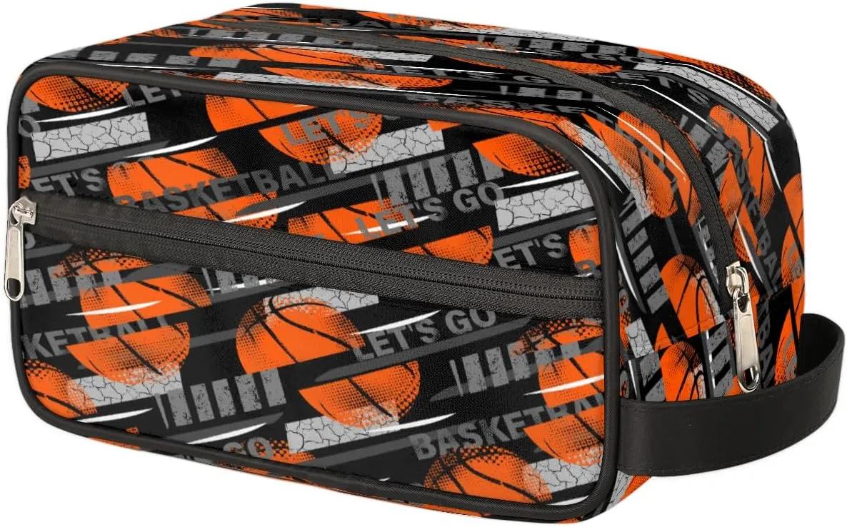 Bardic Basketball Sports Travel Toiletry Bag for Boys Men, Waterproof Hanging Dopp Kit for Women, Shaving Bag with Large Capacity for Travel,Sports Shower