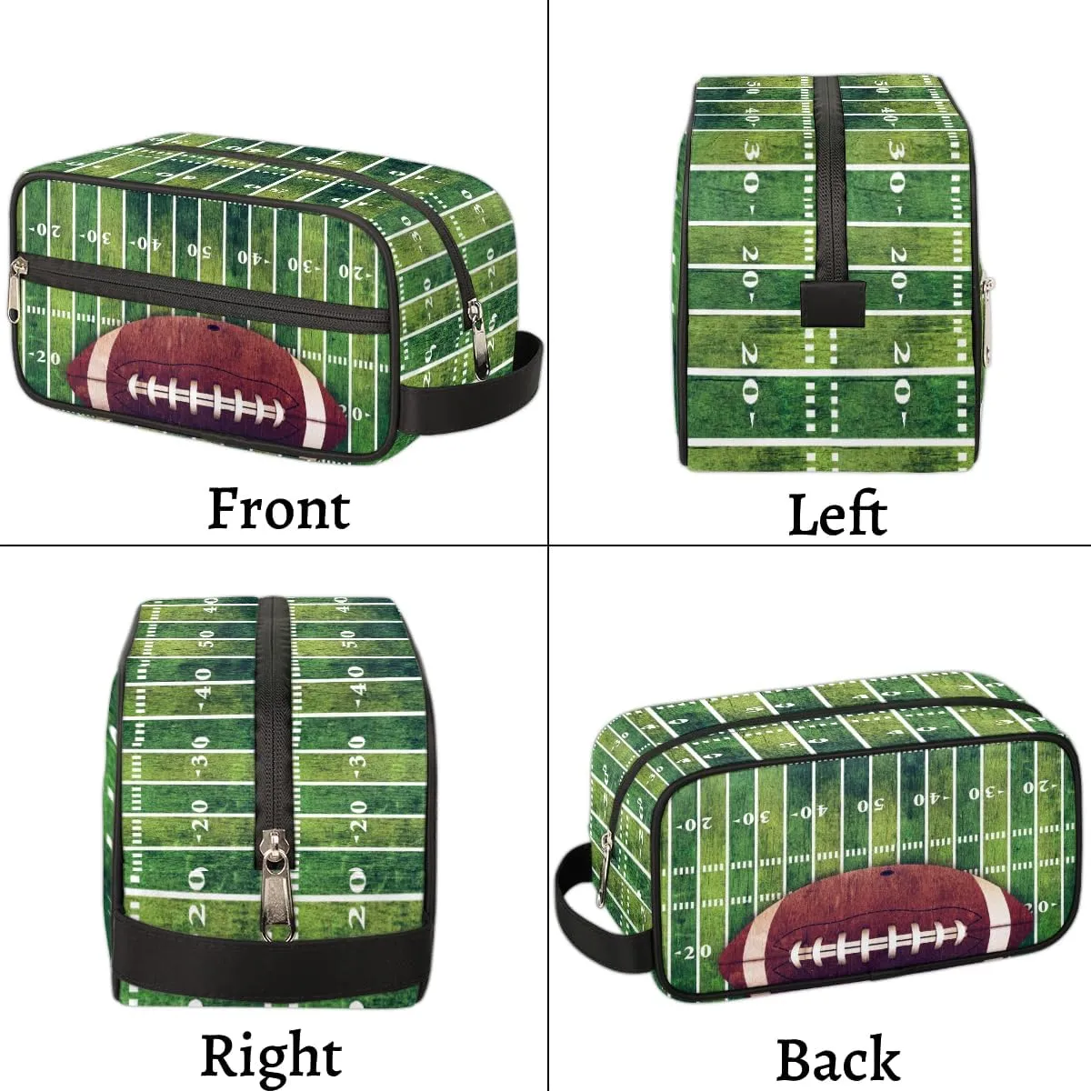 Bardic Travel Toiletry Bag for Boys Men, Waterproof Hanging Dopp Kit for Women, Shaving Bag with Large Capacity for Travel,Sports Shower (Football Field)
