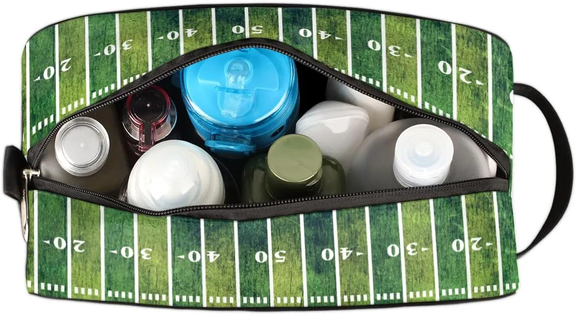 Bardic Travel Toiletry Bag for Boys Men, Waterproof Hanging Dopp Kit for Women, Shaving Bag with Large Capacity for Travel,Sports Shower (Football Field)
