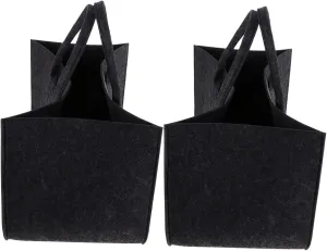 Beaupretty 2pcs Stylish Felt Tote Shopping Bag Durable Capacity Handbag for Home Storage Grocery Travel Eye Catching Design with Pocket for Everyday Use
