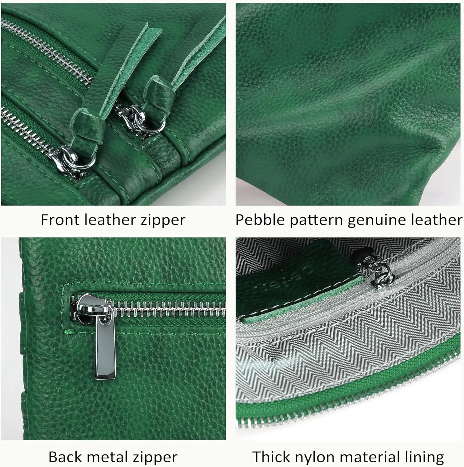 befen Small Genuine Leather Crossbody Purses for Women Trendy Travel Shoulder Handbags with Multiple Zipper Pockets