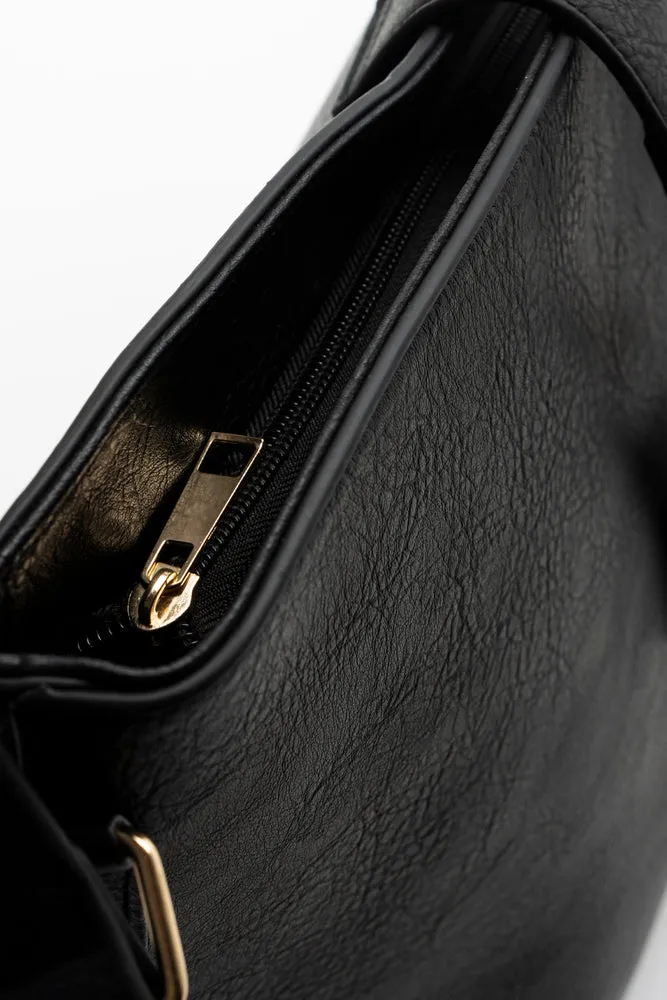 Belted Tote Bag Black