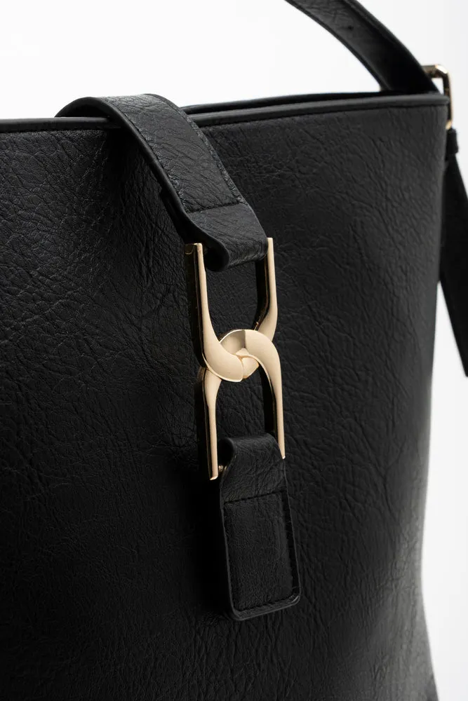 Belted Tote Bag Black