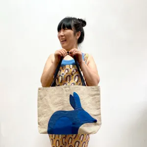 Bilby Jute Tote Bag in Navy Blue