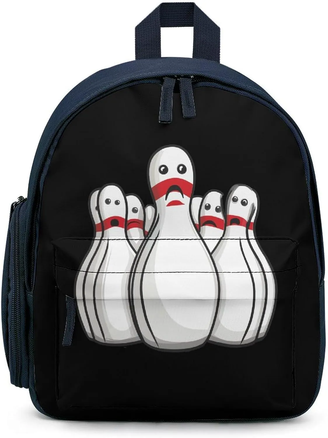 Bowling Pins Funny Sport Bowler Cute Printed Backpack Lightweight Shoulder Bag Travel Daypack for Camping Picnic Blue-style
