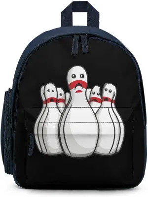 Bowling Pins Funny Sport Bowler Cute Printed Backpack Lightweight Shoulder Bag Travel Daypack for Camping Picnic Blue-style
