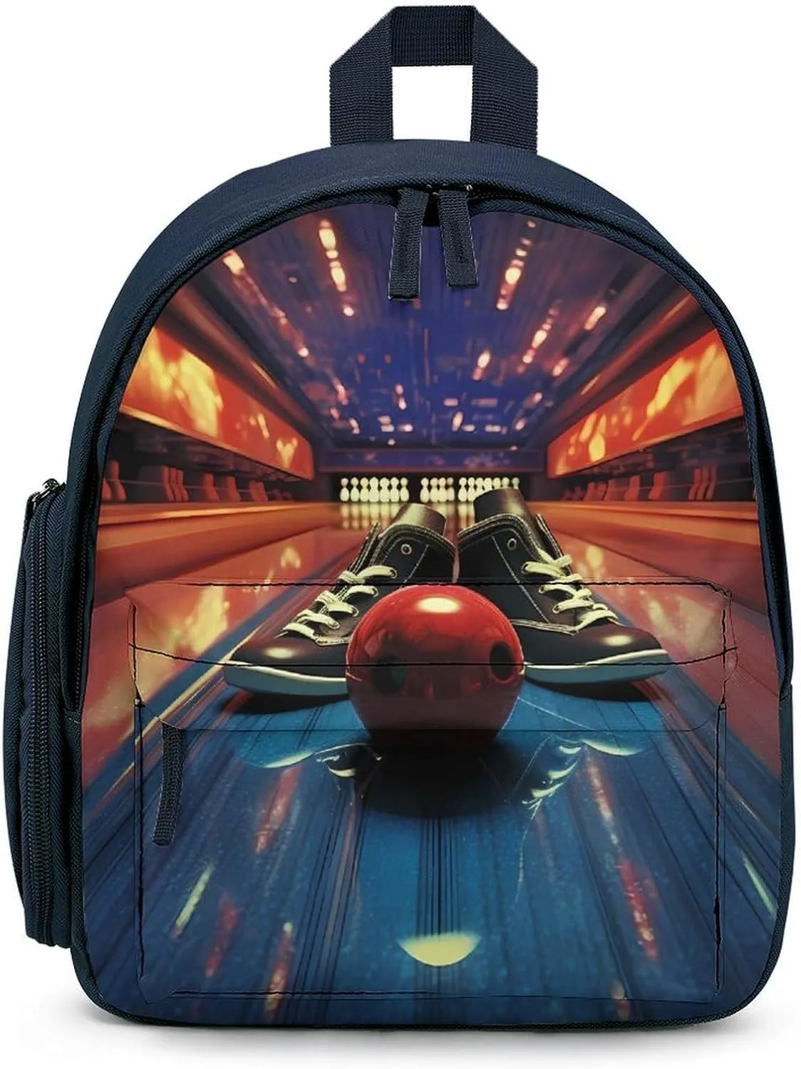 Bowling Shoes and Balls Cute Printed Backpack Lightweight Travel Bag for Camping Shopping Picnic