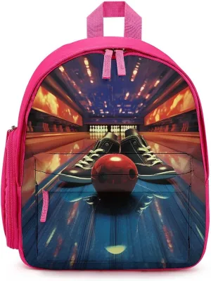Bowling Shoes and Balls Cute Printed Backpack Lightweight Travel Bag for Camping Shopping Picnic