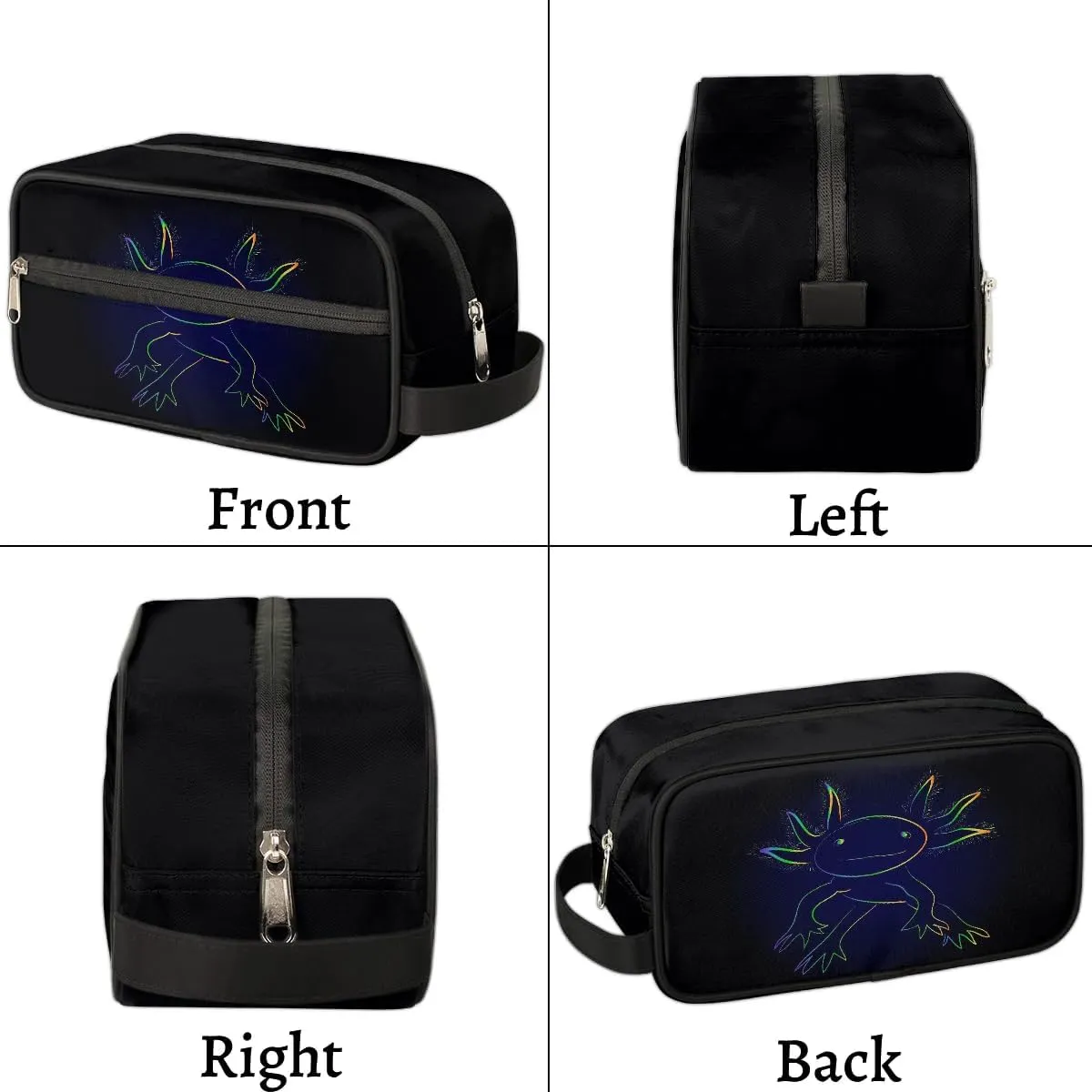 Boys Travel Toiletry Bag, Axolotl Kids Waterproof Hanging Dopp Kit, Wash Bag with Large Capacity for Travel, Sports, Shower
