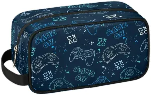 Boys Travel Toiletry Bag, Kids Waterproof Hanging Dopp Kit, Game Controller Wash Bag with Large Capacity for Travel, Sports, Shower