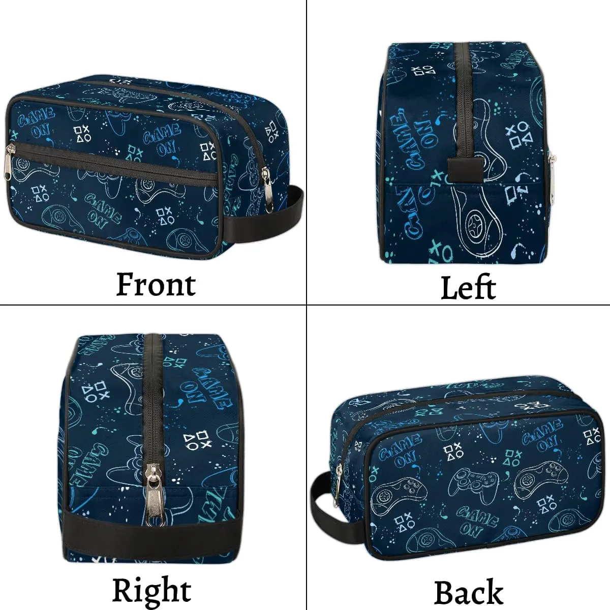 Boys Travel Toiletry Bag, Kids Waterproof Hanging Dopp Kit, Game Controller Wash Bag with Large Capacity for Travel, Sports, Shower