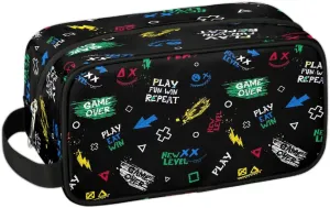 Boys Travel Toiletry Bag, Kids Waterproof Hanging Dopp Kit, Play Eat Win Wash Bag with Large Capacity for Travel, Sports, Shower
