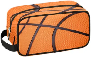 Boys Travel Toiletry Bag, Kids Waterproof Hanging Dopp Kit, Wash Bag with Large Capacity for Travel, Sports, Shower (Basketball 3D-1)