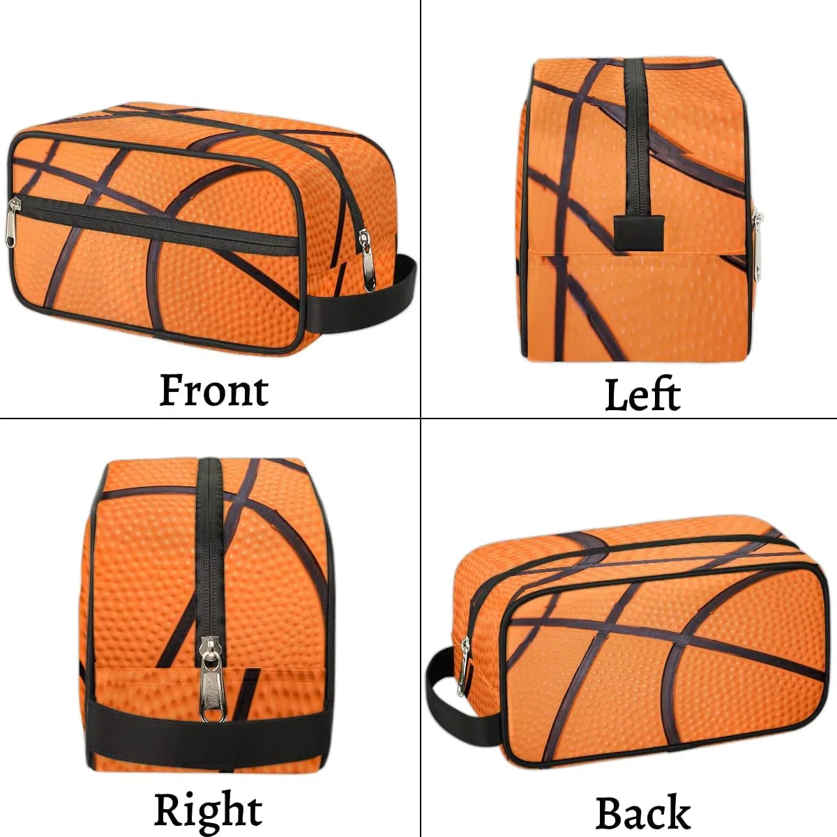 Boys Travel Toiletry Bag, Kids Waterproof Hanging Dopp Kit, Wash Bag with Large Capacity for Travel, Sports, Shower (Basketball 3D-1)