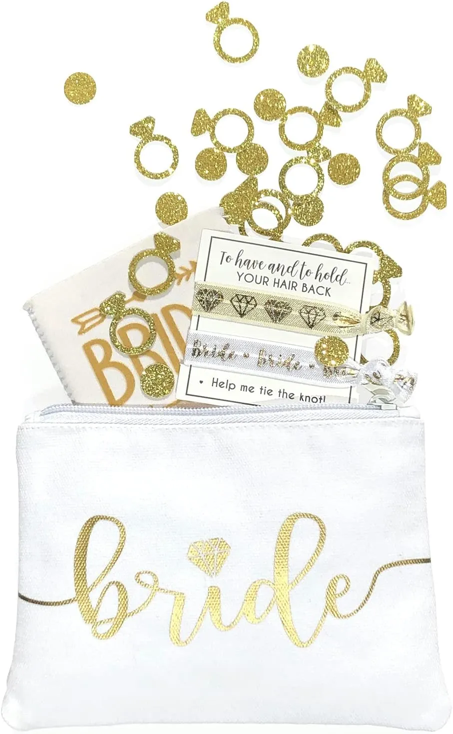 Bride Tribe Makeup Bags - Bridesmaid Favor for Bachelorette Party, Bridal Shower, Wedding. Cosmetics/Toiletries Bag, Wedding Survival Kit, Hangover Kit, Keepsake (4 1pc Bride Tribe   Bride, Black)