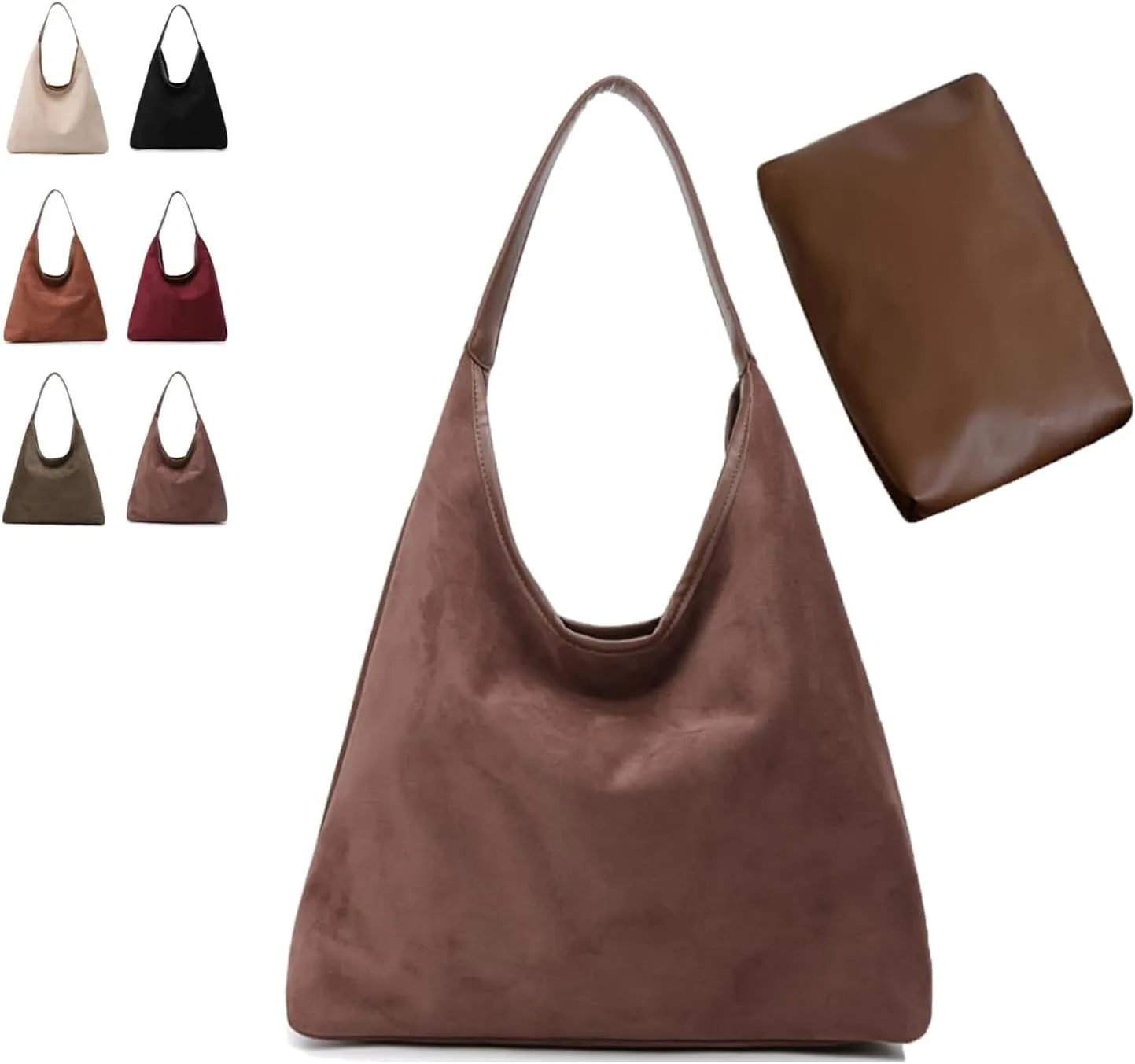 Brown Suede Bags for Women Suede Hobo Bags Suede Purse Tote Handbags 2025
