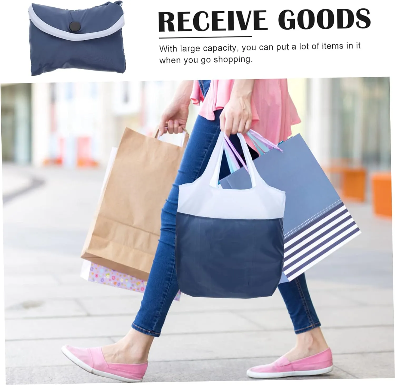 Cabilock Portable Reusable Grocery Tote Bag Shopping Pouch Lightweight Washable Handbag for Storage for