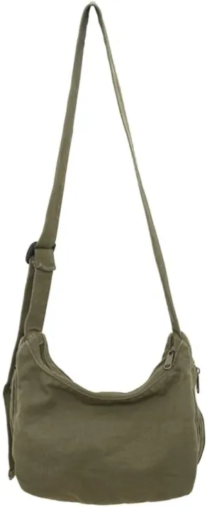 Canvas Crossbody Purses for Women Slouchy Shoulder Bag Casual Travel Bag Satchel Bag Hobo Bag Purses Holiday Outdoor