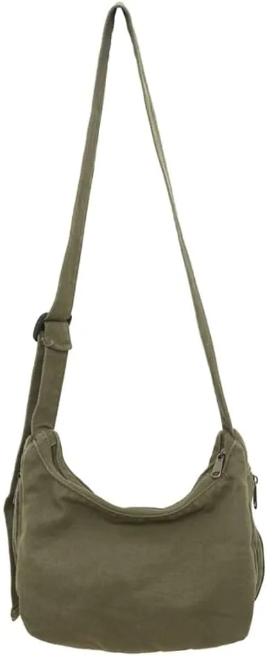 Canvas Crossbody Purses for Women Slouchy Shoulder Bag Casual Travel Bag Satchel Bag Hobo Bag Purses Holiday Outdoor