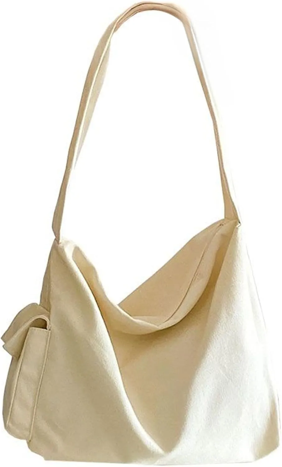 Canvas Crossbody Tote Bag for Women and Men Hobo Shoulder Bags Purse Black Beige Multi-pocket Casual Messenger Bag for Work