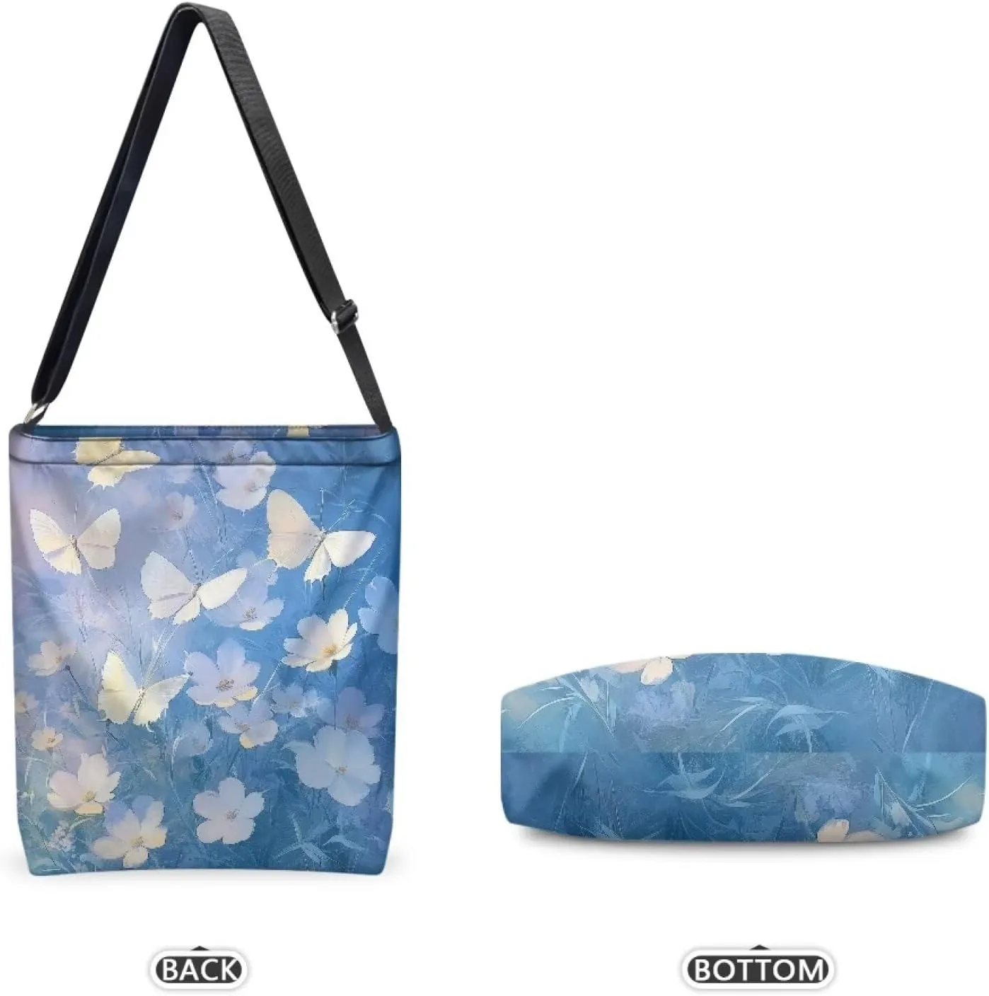 Canvas Tote Bag for Women, Vintage Handbags Adjustable Shoulder Strap Hobo Bag Zippered Stylish Crossbody Bag